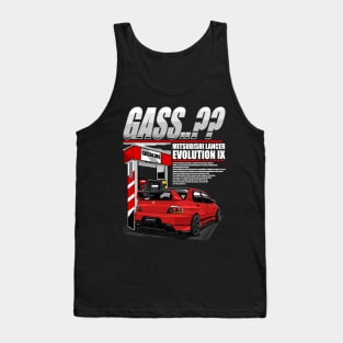 MITSUBISHI LANCER EVO IX ON GAS STATION-RED Tank Top